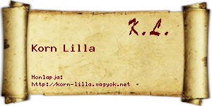 Korn Lilla névjegykártya